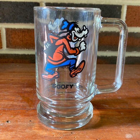 Kitchen Vintage Disney Beer Mug Goofy Glass Cup 12 Oz Poshmark